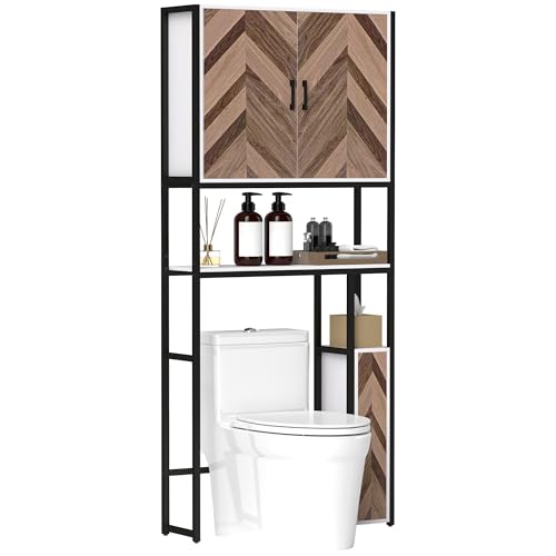 HOMCOM Toilettenschrank Toilettenschrank mit 3 Türen 2 verstellbaren Einlegeböden und offenem Fach Badezimmerschrank 79,5x23x178 cm Multicolour HOMCOM Toilettenschrank Toilettenschrank mit 3 Türen 2 verstellbaren Einlegeböden und offenem Fach Badezimmerschrank 79,5x23x178 cm Multicolour von HOMCOM