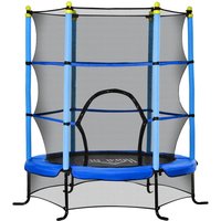 HOMCOM Trampolin Ø163 cm Gartentrampolin Mini-Trampoline für Kinder mit Sicherheitsnetz Randabdeckung Kleinkind-Trampolin für drinnen und draußen von HOMCOM