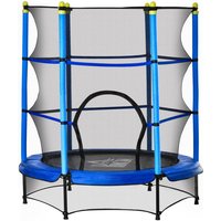 HOMCOM Trampolin für Kinder Ø140 cm Fitness-Trampolin mit Sicherheitsnetz Randabdeckung Gummiseil ge von HOMCOM