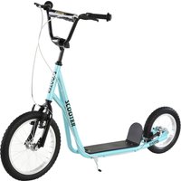 HOMCOM Trottinette Scooter Große Gummireifen Ø 40 und 30 cm Höhenverstellbarer Lenker Vorder- und Hinterradbremse Ständer Stahl Himmelblau Schwarz Aosom HOMCOM Trottinette Scooter Große Gummireifen Ø 40 und 30 cm Höhenverstellbarer Lenker Vorder- und Hinterradbremse Ständer Stahl Himmelblau Schwarz Aosom von HOMCOM