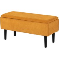 HOMCOM Truhenbank mit 47L Stauraum, Truhenbank aus Polyester für Schlafzimmer und Eingang, 95x38x45 cm, Orange   Aosom von HOMCOM