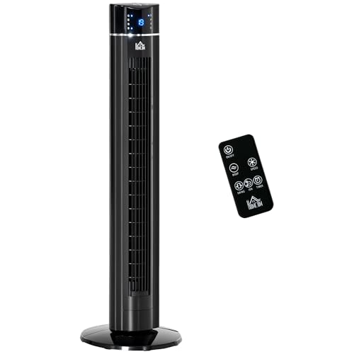 HOMCOM Turmventilator Leise mit Fernbedienung 106,8 cm 60° Oszillierende Ventilator Standventilator mit 3 Modi, 3 Geschwindigkeiten, 8 Std-Timer, LED-Anzeige, Schwarz HOMCOM Turmventilator Leise mit Fernbedienung 106,8 cm 60° Oszillierende Ventilator Standventilator mit 3 Modi, 3 Geschwindigkeiten, 8 Std-Timer, LED-Anzeige, Schwarz von HOMCOM