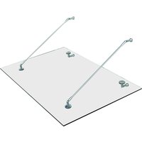 HOMCOM Vordach Glasvordach Türvordach, Gehärtetem Glas, 304 Edelstahl Klarglas 3 Größen (150x90 cm) (M)   Aosom von HOMCOM