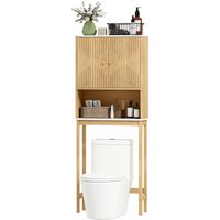 HOMCOM WC-Über-Toilettenmöbel mit Doppeltürenschrank, verstellbarem Regal und offenem Regal, 66 x 25 x 168 cm, Eiche Aosom HOMCOM WC-Über-Toilettenmöbel mit Doppeltürenschrank, verstellbarem Regal und offenem Regal, 66 x 25 x 168 cm, Eiche Aosom von HOMCOM