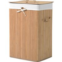 HOMCOM Wäschekorb, BxHxL: 30 x 60 x 40 cm, Bambus - beige von HOMCOM