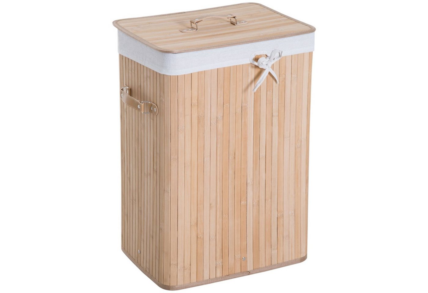 HOMCOM Wäschekorb (Wäschekorb, 1 St., Wäschebox), Bambus, faltbar, 72L, Natur, 40 x 30 x 60 cm von HOMCOM