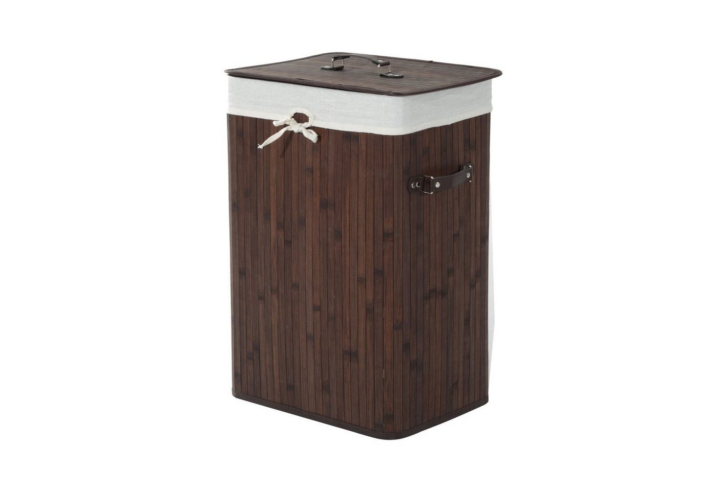 HOMCOM Wäschekorb (Wäschekorb, 1 St., Wäschebox), Bambus, faltbar, 72L, Dunkelbraun, 40 x 30 x 60 cm von HOMCOM