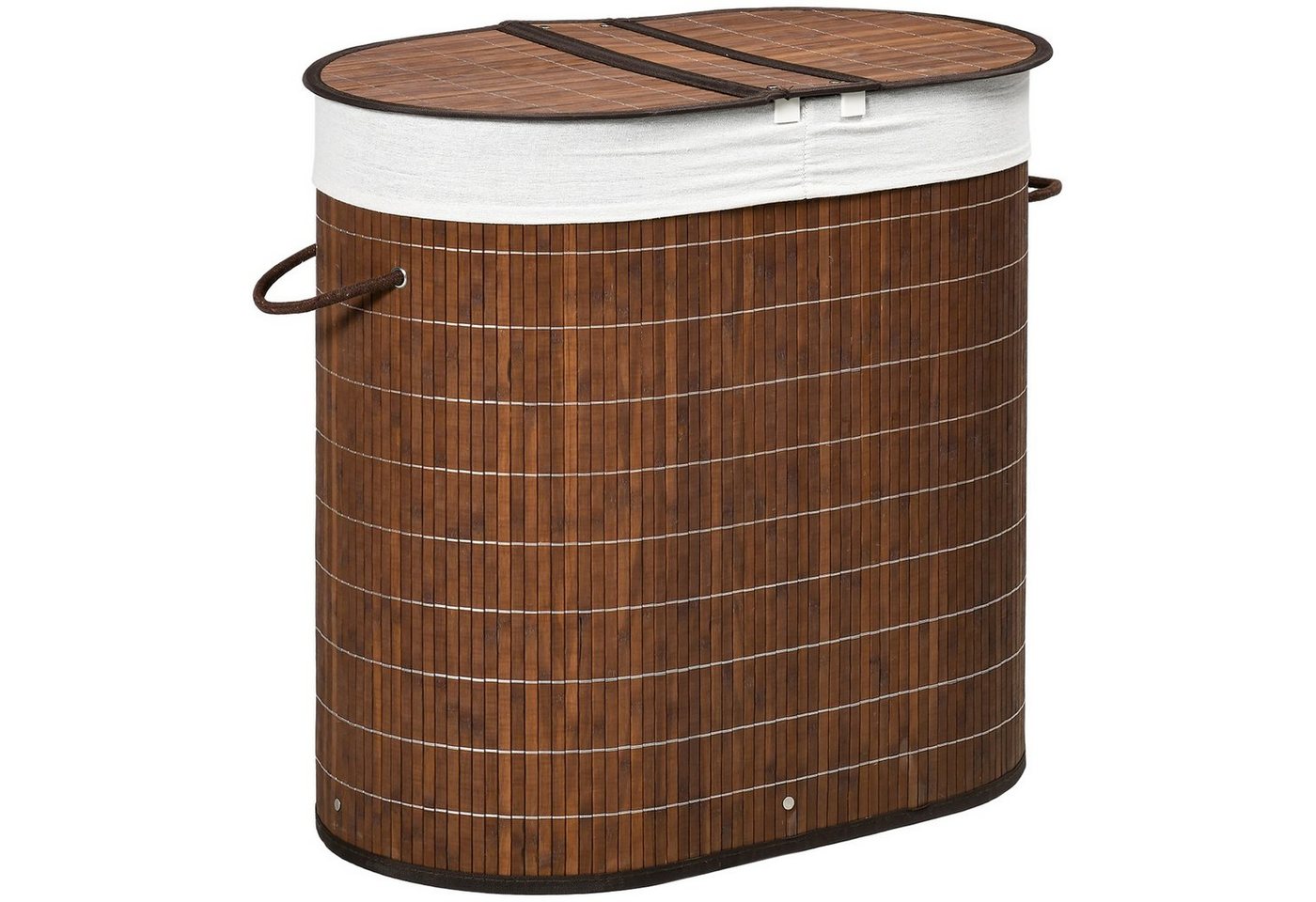 HOMCOM Wäschekorb 100L Wäschesammler, Wäschesbox mit Griff, Deckel (Wäschebox, 1 St., Wäschesammler), Bambus, Braun von HOMCOM