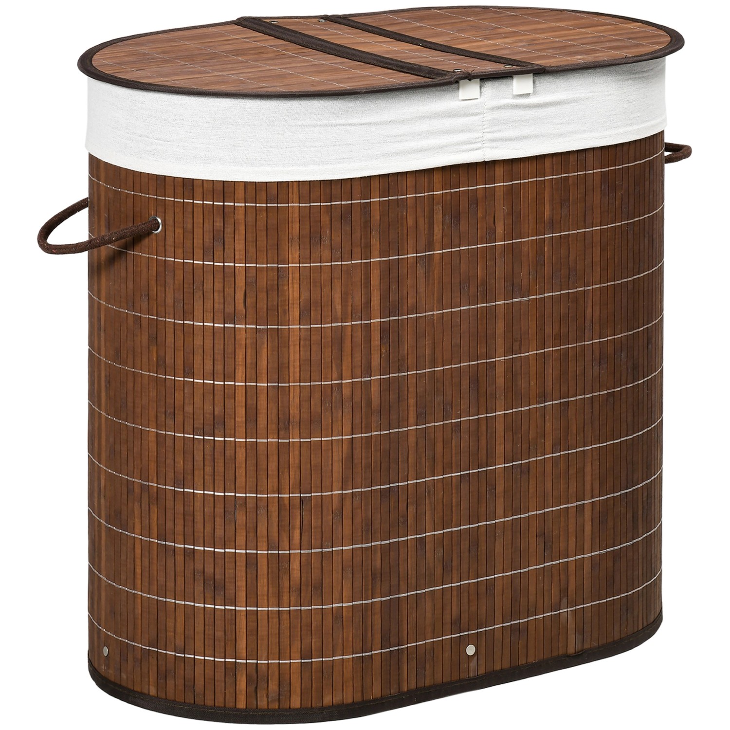 HOMCOM Wäschekorb 100L mit Deckel Griff 2 Wäschesäcken Bambus Braun HOMCOM Wäschekorb 100L mit Deckel Griff 2 Wäschesäcken Bambus Braun von HOMCOM