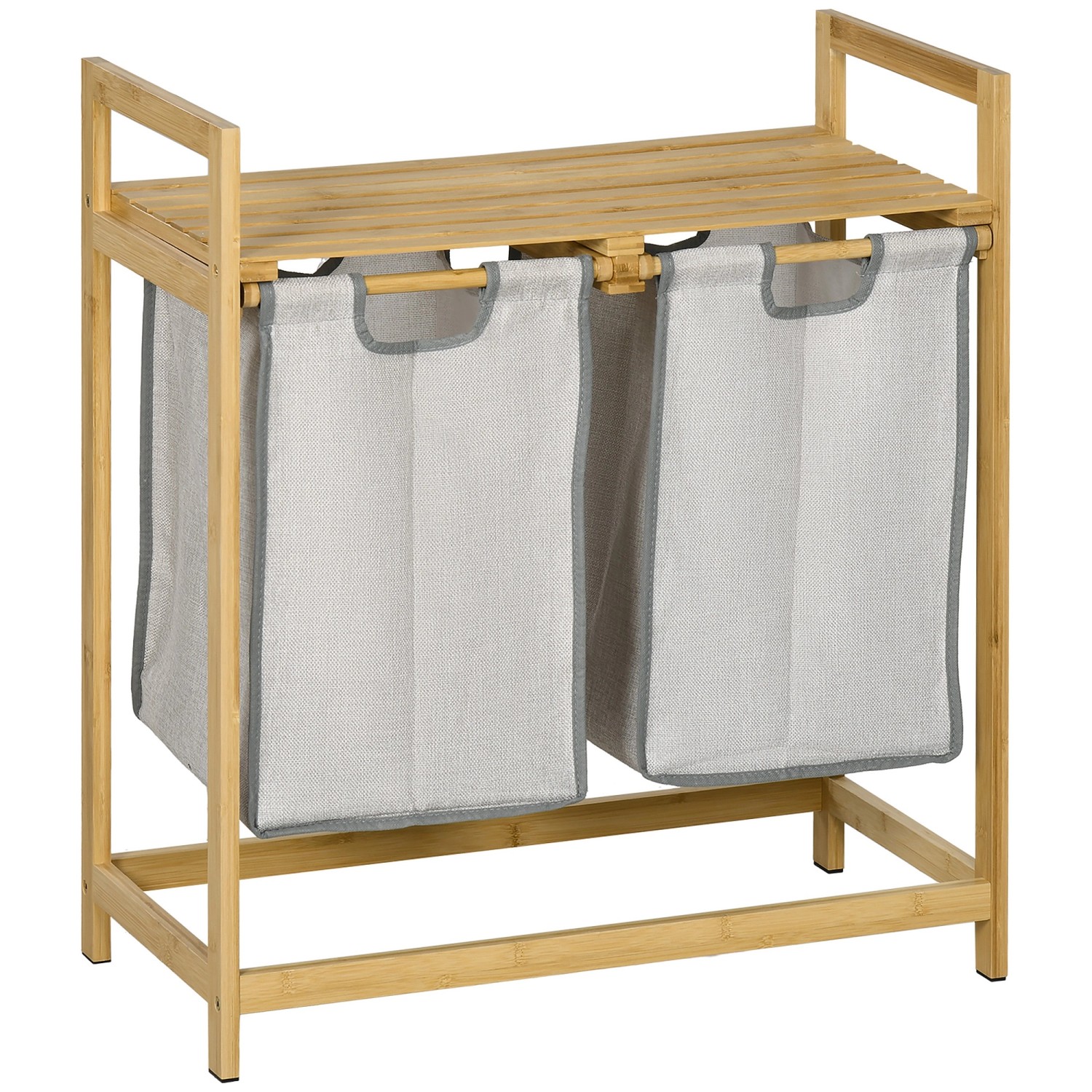 HOMCOM Wäschekorb 81,2l mit 2 Abnehmbaren Plattformen Bambus Natur HOMCOM Wäschekorb 81,2l mit 2 Abnehmbaren Plattformen Bambus Natur von HOMCOM