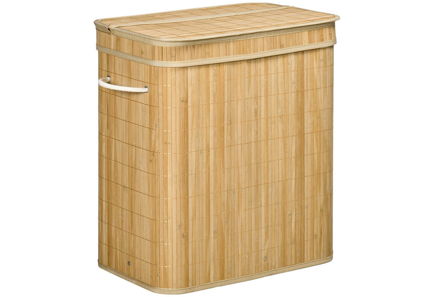 HOMCOM Wäschekorb 90 L Wäschesammler mit Griffen, herausnehmbarer Wäschesack (Wäschebox, 1 St., Wäschetonne), für Waschküche Schlafzimmer Badezimmer Natur von HOMCOM
