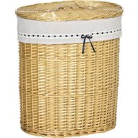 HOMCOM Wäschekorb mit Deckel  Wäschebox aus Weide, Natur, 100L, 51x38x57cm  Aosom.de von HOMCOM