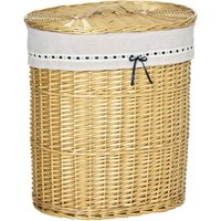 Homcom - Wäschekorb aus Weide Weidenrute Wäschebox Wäschesammler geflochten mit Wäschesack mit Deckel Natur 100L 51 x 38 x 57 cm Homcom - Wäschekorb aus Weide Weidenrute Wäschebox Wäschesammler geflochten mit Wäschesack mit Deckel Natur 100L 51 x 38 x 57 cm von HOMCOM