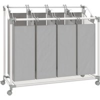 HOMCOM Wäschekorb mit 4 Fächer 160 L Wäschesammler mit Rädern, herausnehmbarer Wäschesack, Laundry Baskets Wäschebox Wäschesortierer Wäschewagen für Waschküche Schlafzimmer Badezimmer Grau Aosom HOMCOM Wäschekorb mit 4 Fächer 160 L Wäschesammler mit Rädern, herausnehmbarer Wäschesack, Laundry Baskets Wäschebox Wäschesortierer Wäschewagen für Waschküche Schlafzimmer Badezimmer Grau Aosom von HOMCOM