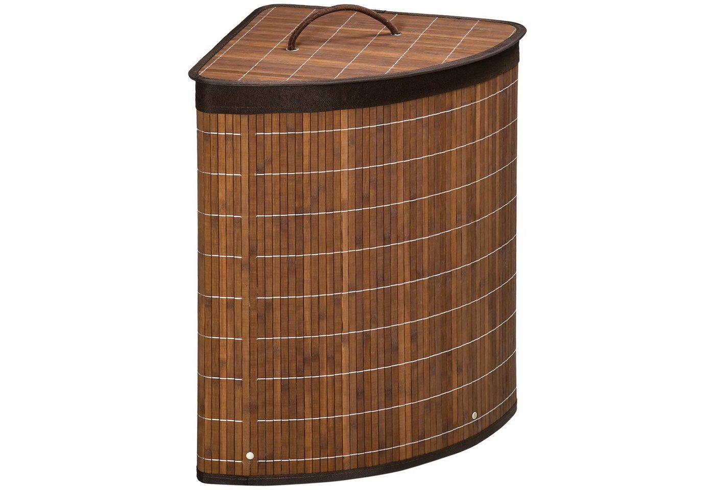 HOMCOM Wäschekorb mit Deckel 55L Laundry Baskets mit Griffen, herausnehmbarer Wäschesack (Wäschetonne, 1 St., Wäschesammler), für Waschküche Badezimmer Schlafzimmer Braun von HOMCOM