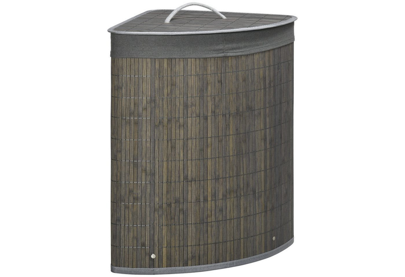 HOMCOM Wäschekorb mit Deckel 55L Laundry Baskets mit Griffen, herausnehmbarer Wäschesack (Wäschetonne, 1 St., Wäschesammler), für Waschküche Badezimmer Schlafzimmer Grau von HOMCOM