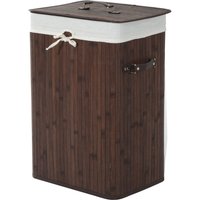 HOMCOM Wäschekorb mit Deckel 72L faltbarer Wäschesammler waschbarer Wäschesack aus Bambus mit Griffen Dunkelbraun 40x30x60cm Aosom.de HOMCOM Wäschekorb mit Deckel 72L faltbarer Wäschesammler waschbarer Wäschesack aus Bambus mit Griffen Dunkelbraun 40x30x60cm Aosom.de von HOMCOM