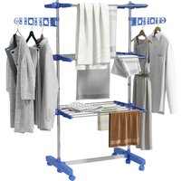 HOMCOM Wäscheständer blau Kunststoff B/H/L: ca. 55x142x152 cm HOMCOM Wäscheständer blau Kunststoff B/H/L: ca. 55x142x152 cm von HOMCOM