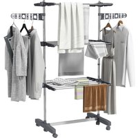 HOMCOM Wäscheständer grau Edelstahl B/H/L: ca. 55x142x152 cm HOMCOM Wäscheständer grau Edelstahl B/H/L: ca. 55x142x152 cm von HOMCOM