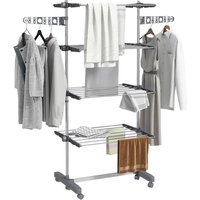 HOMCOM Wäscheständer grau Edelstahl B/H/L: ca. 55x142x172 cm HOMCOM Wäscheständer grau Edelstahl B/H/L: ca. 55x142x172 cm von HOMCOM