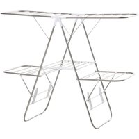 HOMCOM Wäscheständer silber Kunststoff B/H/L: ca. 60,5x138x112 cm HOMCOM Wäscheständer silber Kunststoff B/H/L: ca. 60,5x138x112 cm von HOMCOM