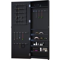HOMCOM Wand-Schmuckschrank mit zeitgemäßem Design und Spiegel 37B x 10T x 112H cm Schwarz   Aosom von HOMCOM