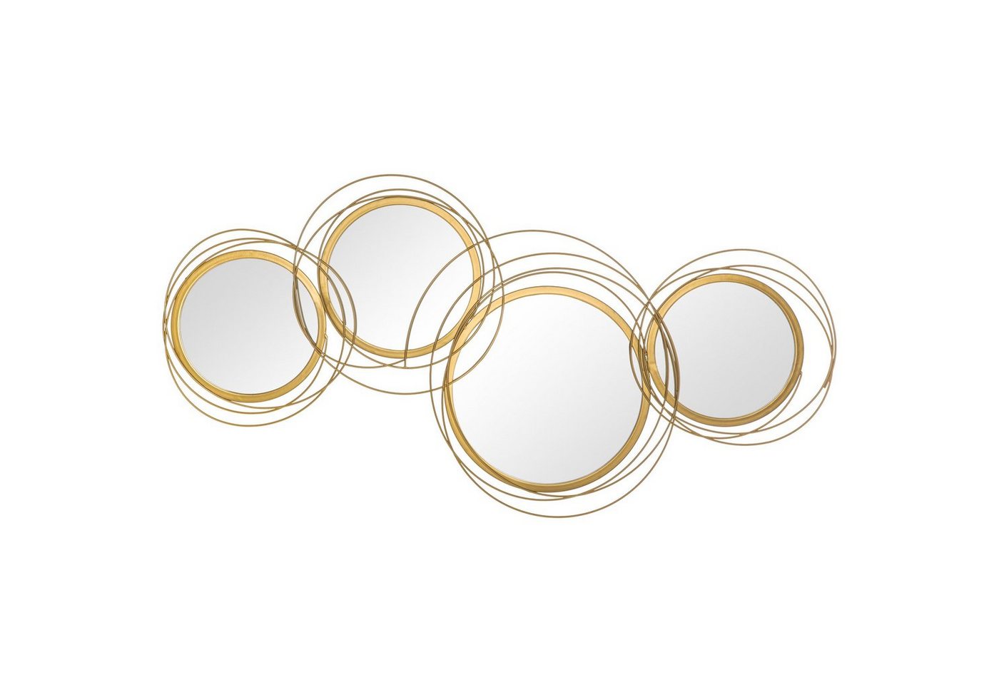 HOMCOM Wandbild mit 4 runden Spiegel, modern (Wanddeko, 1 St), Metall, Gold, 107 x 4 x 56 cm von HOMCOM