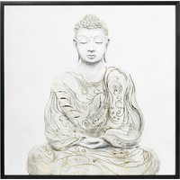 HOMCOM Wandbilder  'Texturierter Buddha in Meditation' Leinwand, für Wohn- und Schlafzimmer, 83x83 cm  Aosom.de von HOMCOM