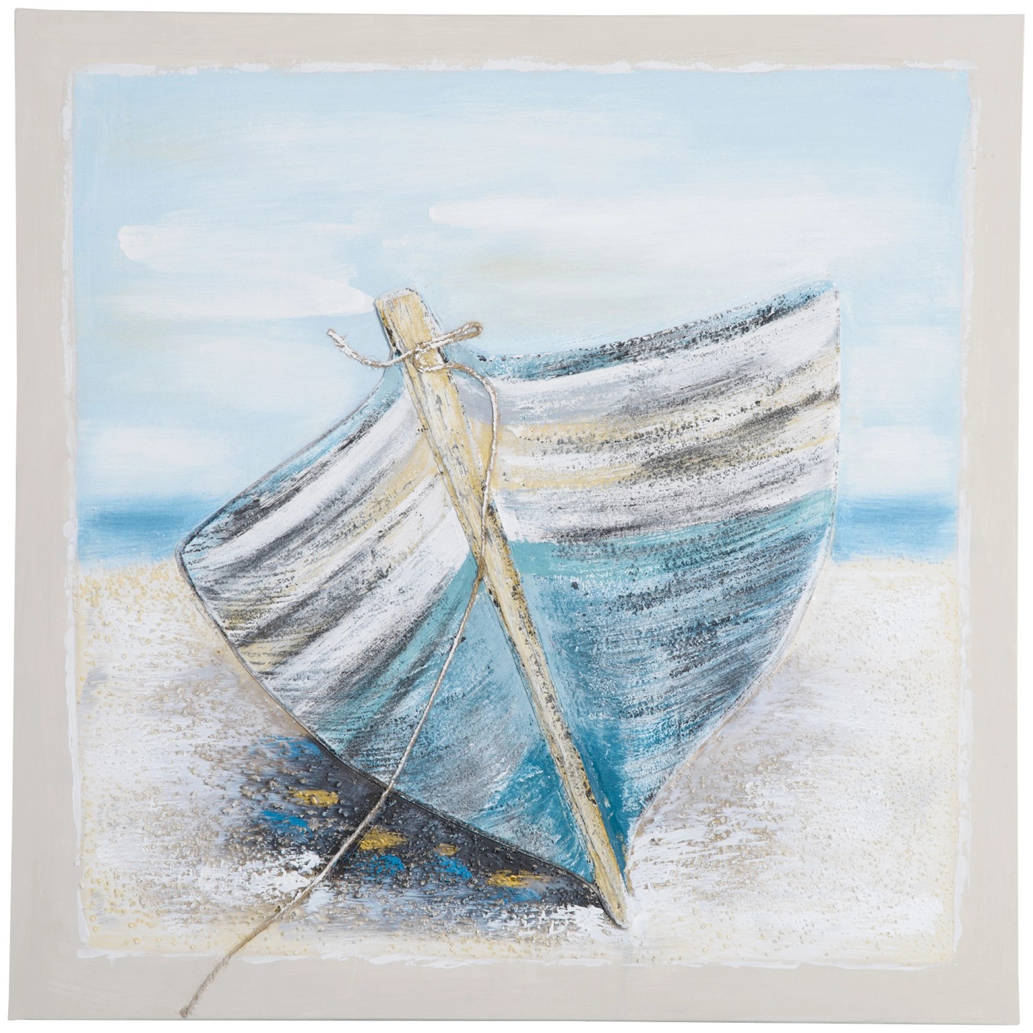HOMCOM Wandbilder 'Boot Am Strand' Kiefernholz Segeltuch 80 x 2,8 x 80 cm HOMCOM Wandbilder 'Boot Am Strand' Kiefernholz Segeltuch 80 x 2,8 x 80 cm von HOMCOM