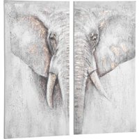 HOMCOM Wandbilder 2er-Set Elefant handgemalte Leinwand für Familienzimmer Dekor 120x120x28 cm Aosom.de HOMCOM Wandbilder 2er-Set Elefant handgemalte Leinwand für Familienzimmer Dekor 120x120x28 cm Aosom.de von HOMCOM
