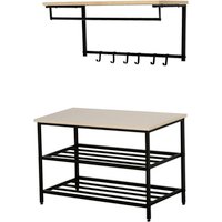HOMCOM Wandgarderobe, BxH: 30 x 45 cm, Holz - bunt von HOMCOM