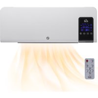 HOMCOM Wandheizlüfter elektrische Keramik-Heizung PTC - 1000 W / 2000 W mit Schwenkung Timer Fernbedienung weiß   Aosom von HOMCOM