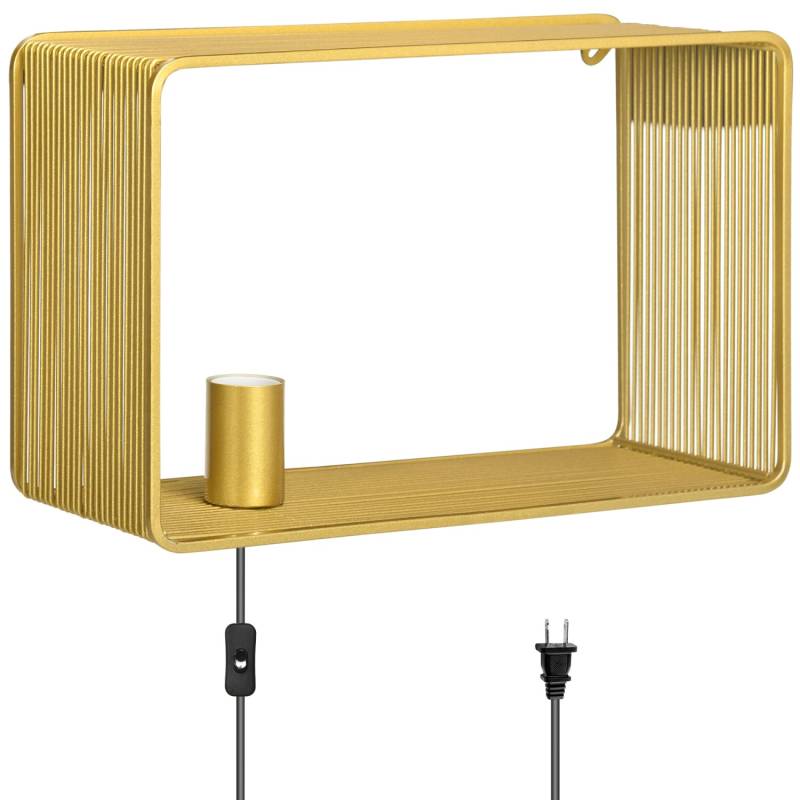 HOMCOM Wandleuchte mit Kippschalte Gold 40,5 x 15,4 x 25,2 cm von HOMCOM