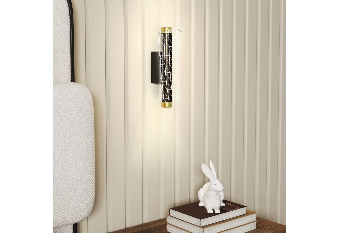 HOMCOM Wandleuchte mit LED Lichte, Gitterdesign, dimmbar, für Wohnzimmer, Schlafzimmer, Metall, Schwarz HOMCOM Wandleuchte mit LED Lichte, Gitterdesign, dimmbar, für Wohnzimmer, Schlafzimmer, Metall, Schwarz von HOMCOM