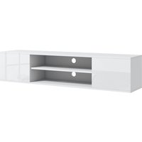 HOMCOM Wandmontiertes TV-Möbel im zeitgenössischen Stil - 2 Schränke 2 zentrale Fächer und 2 Kabeldurchführungen 140 x 30 x 30 cm weiß Aosom HOMCOM Wandmontiertes TV-Möbel im zeitgenössischen Stil - 2 Schränke 2 zentrale Fächer und 2 Kabeldurchführungen 140 x 30 x 30 cm weiß Aosom von HOMCOM