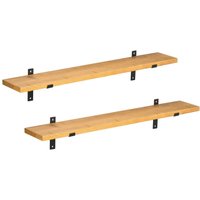 HOMCOM Wandregal 2er-Set Schweberegal Holzregal Wandboard, Regalbrett, Wandbrett von HOMCOM