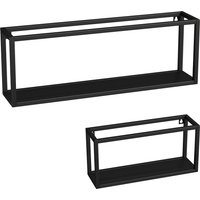 HOMCOM Wandregal 2er-Set Schweberegal aus Stahl, Wandboard, Regalbrett für Küche, Wohnzimmer, Schwarz Aosom HOMCOM Wandregal 2er-Set Schweberegal aus Stahl, Wandboard, Regalbrett für Küche, Wohnzimmer, Schwarz Aosom von HOMCOM
