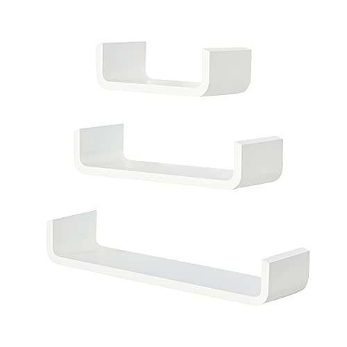 HOMCOM Wandregal Cube CD Regale 3er-Set Schweberegal 30/45/60cm Wandboard dekotativ Regalbrett für Küche Bad Wohnzimmer Schlafzimmer Regalset Hängeregal Bücherregal Blickfang Weiß HOMCOM Wandregal Cube CD Regale 3er-Set Schweberegal 30/45/60cm Wandboard dekotativ Regalbrett für Küche Bad Wohnzimmer Schlafzimmer Regalset Hängeregal Bücherregal Blickfang Weiß von HOMCOM