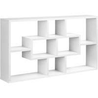 HOMCOM Wandregal Hängeregal Schweberegal Regal Bücherregal Wandboard Organizer Lowboard Holz Weiß 85 x 14,5 x 47,5 cm   Aosom von HOMCOM