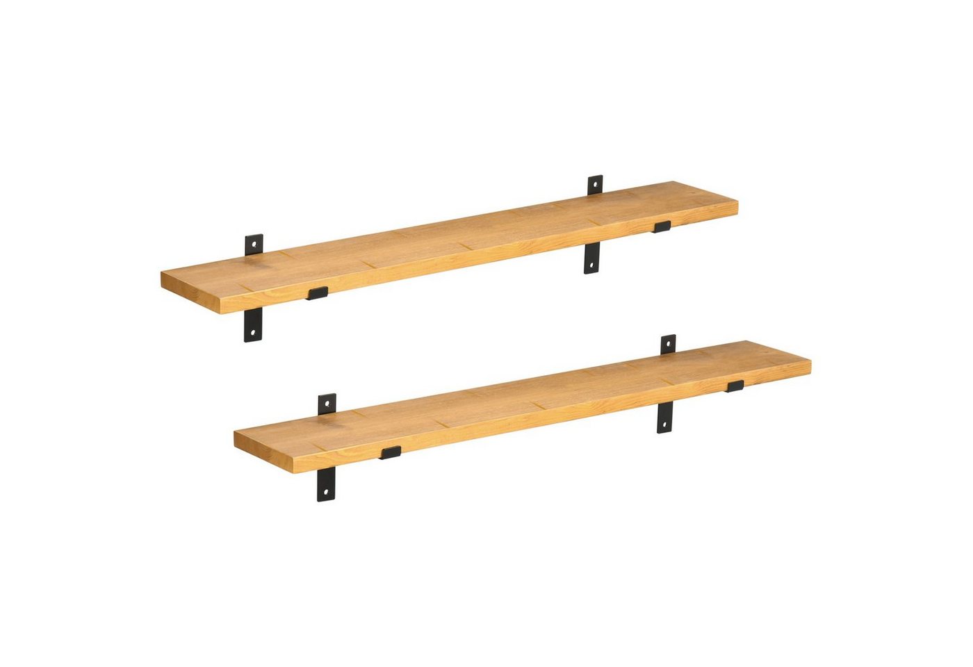 HOMCOM Wandregal Regalbrett Wandbrett Wandboard, Schweberegal 2-tlg., Kiefernholz, Stahl, Braun, 90 x 15 x 2.5cm HOMCOM Wandregal Regalbrett Wandbrett Wandboard, Schweberegal 2-tlg., Kiefernholz, Stahl, Braun, 90 x 15 x 2.5cm von HOMCOM
