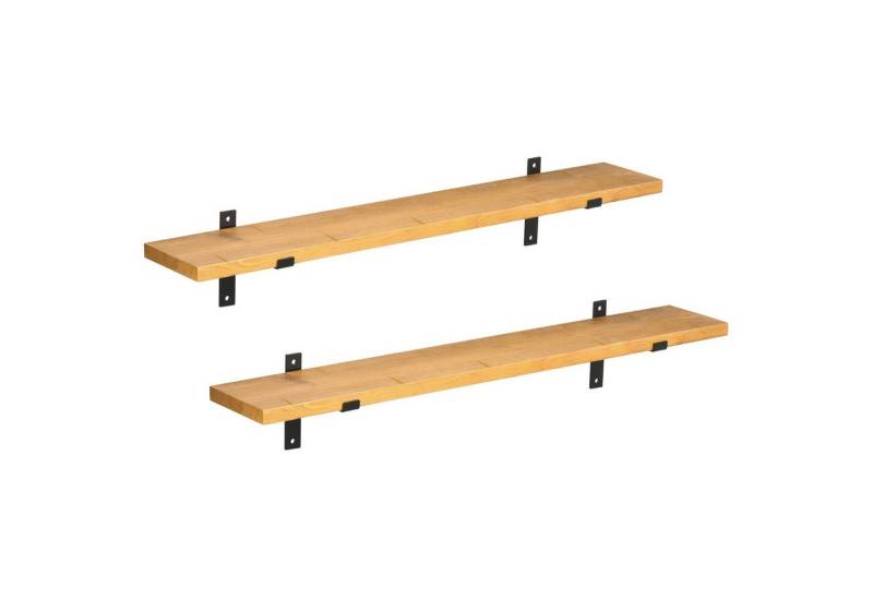 HOMCOM Wandregal Regalbrett Wandbrett Wandboard, Schweberegal 2-tlg., Kiefernholz, Stahl, Braun, 90 x 15 x 2.5cm HOMCOM Wandregal Regalbrett Wandbrett Wandboard, Schweberegal 2-tlg., Kiefernholz, Stahl, Braun, 90 x 15 x 2.5cm von HOMCOM