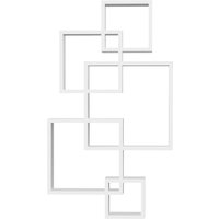 HOMCOM Wandregal Schweberegal  Wandboard mit 5 Würfeln & 9 Fächern, Tannenholz, Weiß, 49,5x10,2x86cm  Aosom von HOMCOM