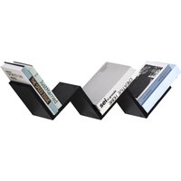 HOMCOM Wandregal - zeitgenössisches V-Design - inkl. Befestigungsset - schwarze Spanplatten   Aosom von HOMCOM