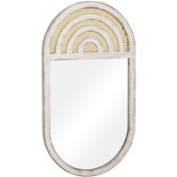 Wandspiegel, Wohnzimmerspiegel, 50 x 90 cm Flurspiegel mit Rattenoptik Wandspiegel, Wohnzimmerspiegel, 50 x 90 cm Flurspiegel mit Rattenoptik von HOMCOM