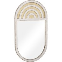 Wandspiegel, Wohnzimmerspiegel, 50 x 90 cm Flurspiegel mit Rattenoptik von HOMCOM