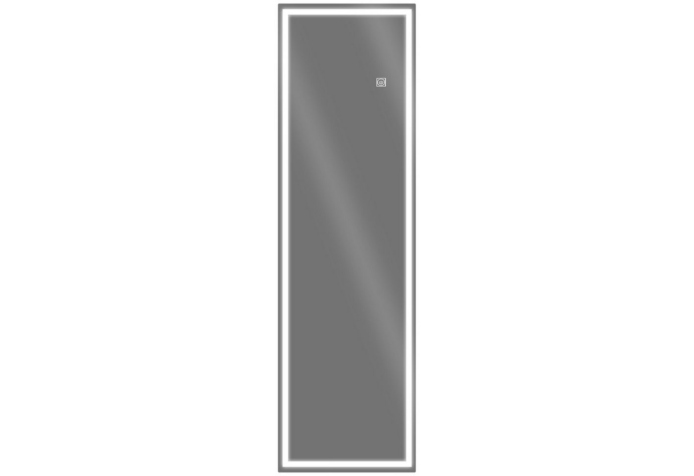 HOMCOM Wandspiegel 120 x 40 cm Ganzkörperspiegel mit LED-Beleuchtung (Hängespiegel, 1-St., Ganzkörperspiegel), mit Touch-Schalter, Memory-Funktion, für Schlafzimmer, Badezimmer von HOMCOM