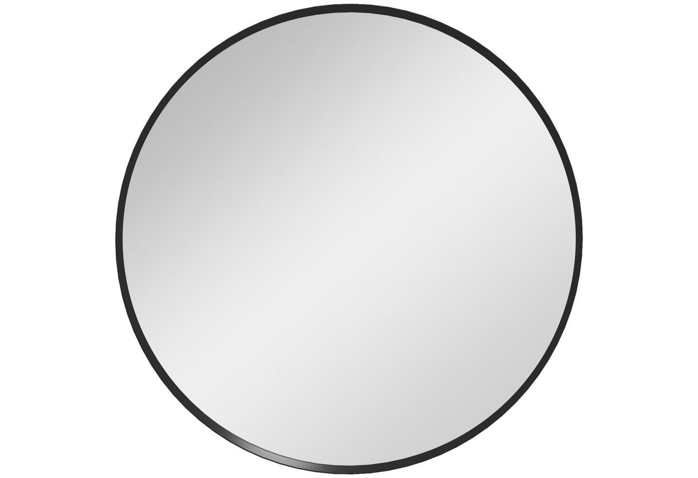 HOMCOM Wandspiegel 61 cm Runde Badspiegel (Badezimmerspiegel, 1-St., Dekospiegel), für Bad, Wohnzimmer, Flur, Schlafzimmer, Schwarz von HOMCOM