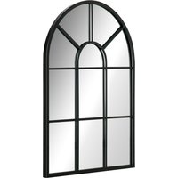 HOMCOM Wandspiegel Fensterspiegel 70 x 50 cm dekorativ mit Metallrahmen, Hängespiegel für Wohnzimmer Schlafzimmer in Schwarz   Aosom.de von HOMCOM