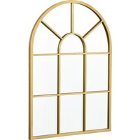HOMCOM Wandspiegel 70x50cm Fensterspiegel mit Metallrahmen Hängespiegel für Flur und Dekoration Ganzkörperspiegel in Gold   Aosom.de von HOMCOM