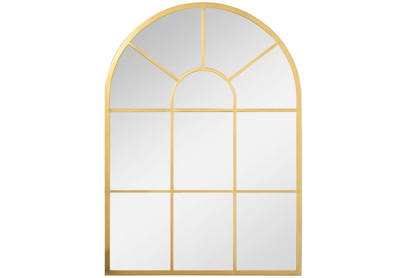 HOMCOM Wandspiegel Flurspiegel mit Metallrahmen (Fensterspiegel, 1-St., Spiegel), Gold 70 cm x 50 cm x 2 cm von HOMCOM
